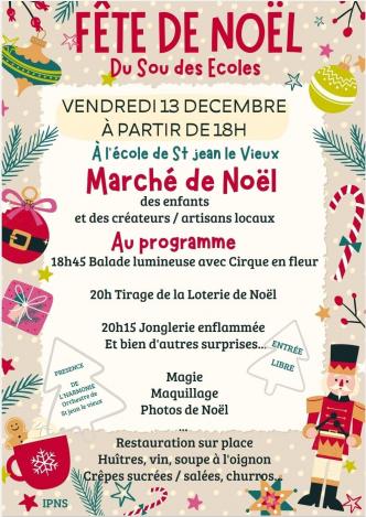 Noel du sou des ecoles de saint jean le vieux vendredi 13 decembre 2024 avec l ohsja